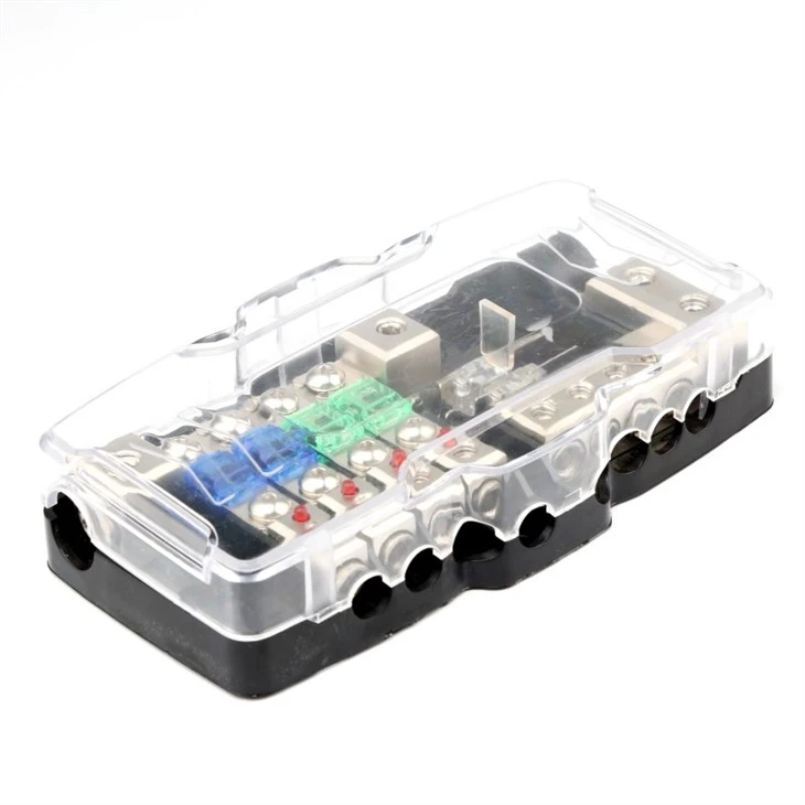 Fused Power Distribution Block Car Audio 4 Way MIDI(Mini-ANL) Fuse Block 12V