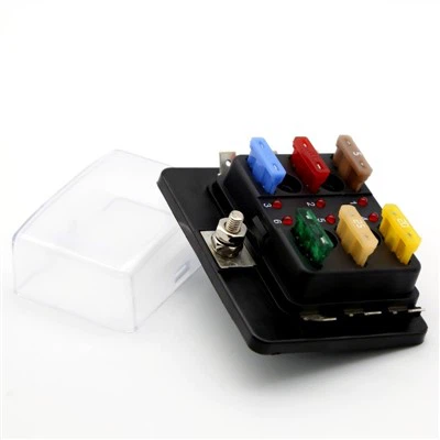 6-drożny blok bezpieczników łopatkowych ATO ATC z diodą LED
